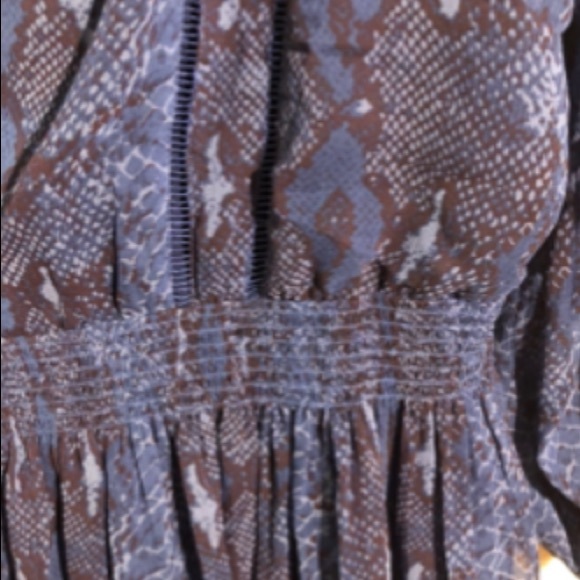 NWOT Banana Republic Snakeskin Print Long Sleeve Mini Boho Dress - Picture 13 of 15